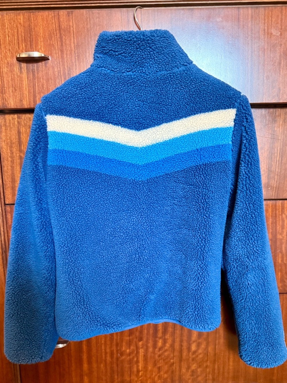 Faherty Blue Multi-Stripe Sherpa Zip Jacket - Picture 2 of 4